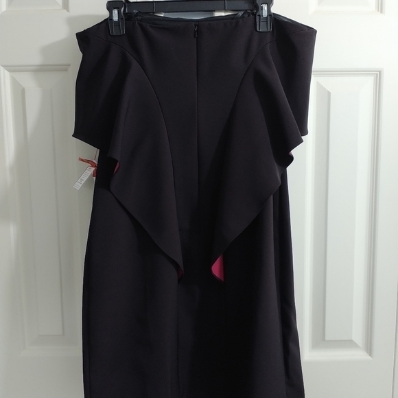 Emma Street Black Strapless Dress w Ruffle 12 - Picture 2 of 12